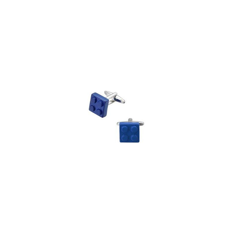 Boutons de manchette Lego bleu roi