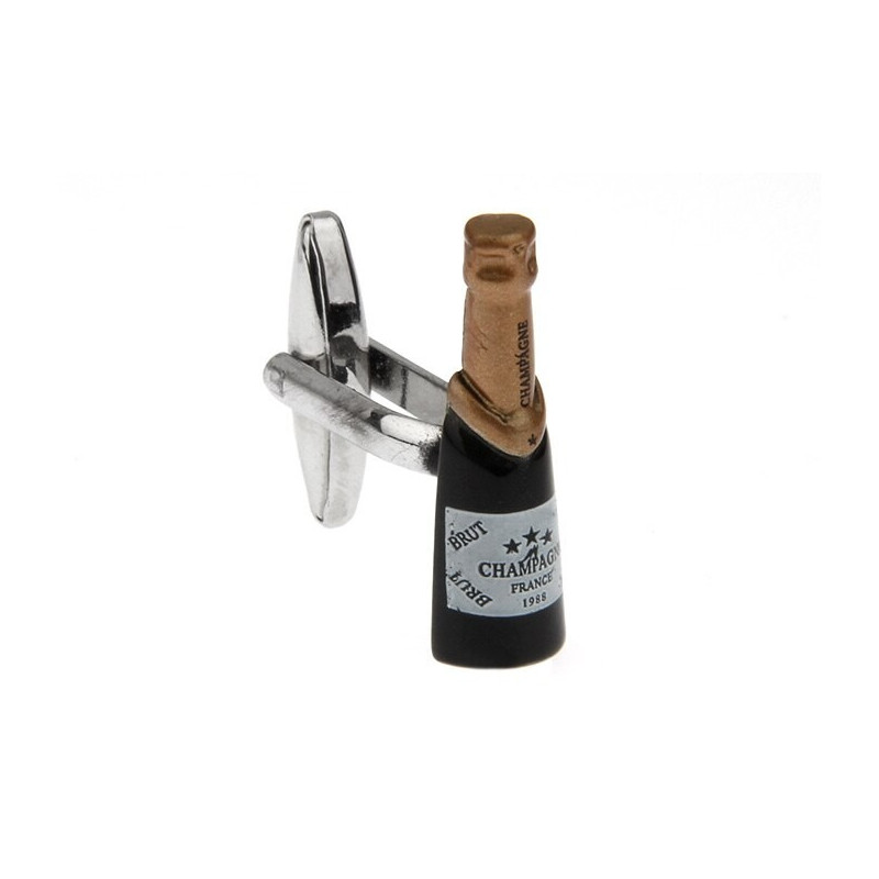 Bouton de manchette bouteille de Champagne