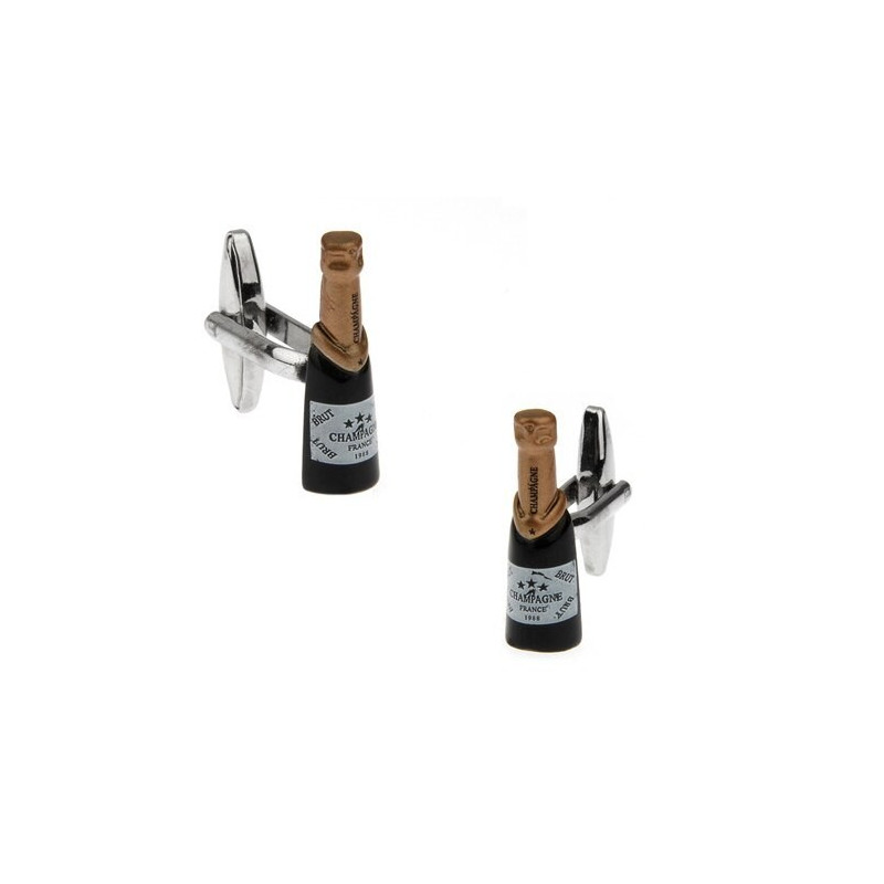 Boutons de manchette bouteille de Champagne