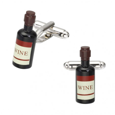 Red Wine Bottle Cufflinks
