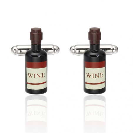 Red Wine Bottle Cufflinks