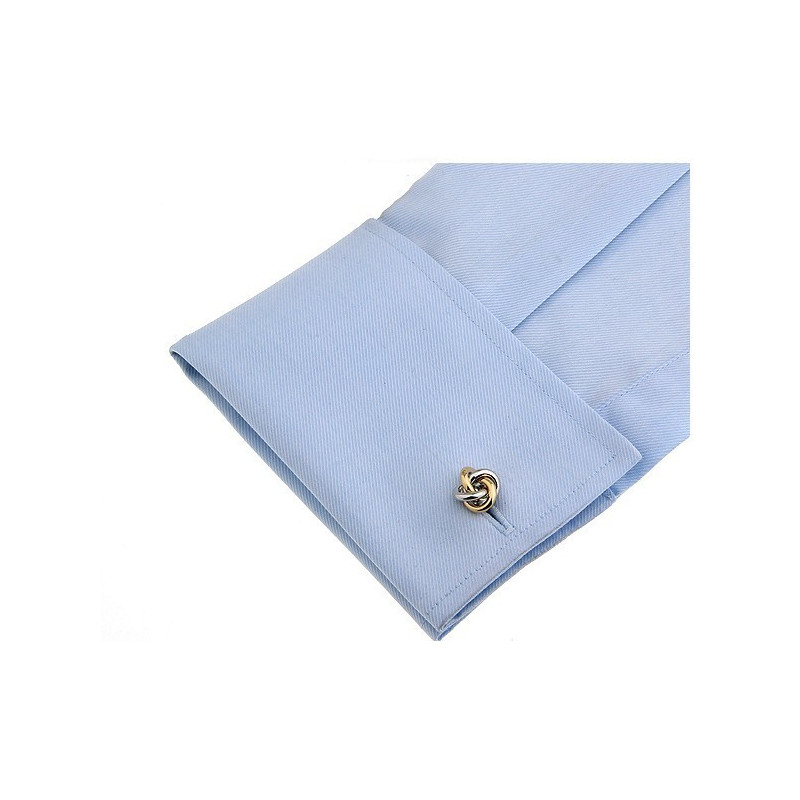 Boutons de manchette Noeud or - argent
