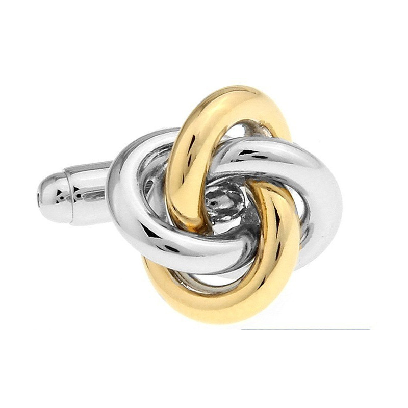 Boutons de manchette Noeud or - argent
