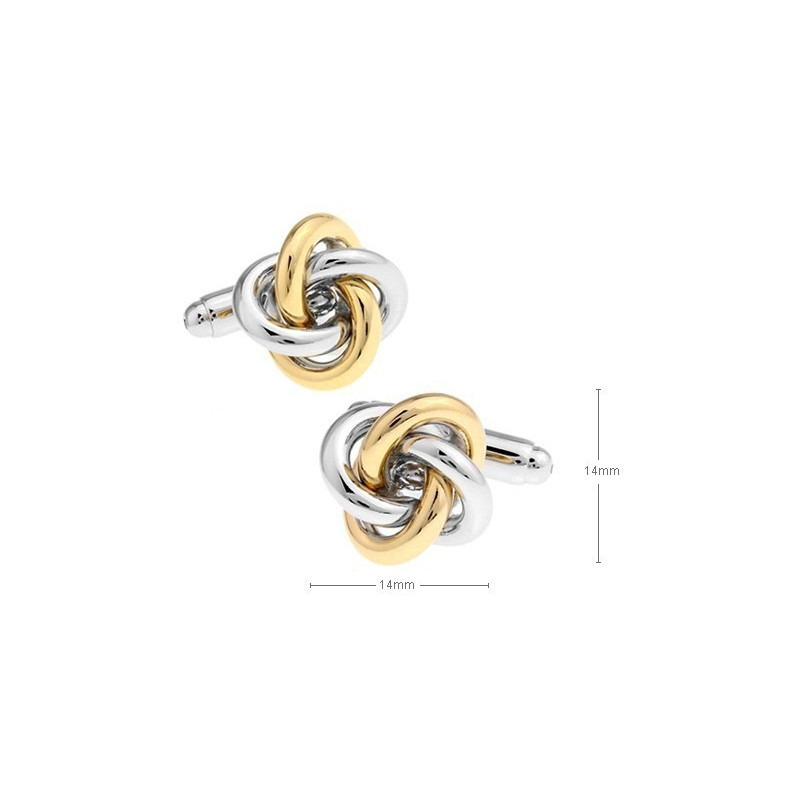 Boutons de manchette Noeud or - argent