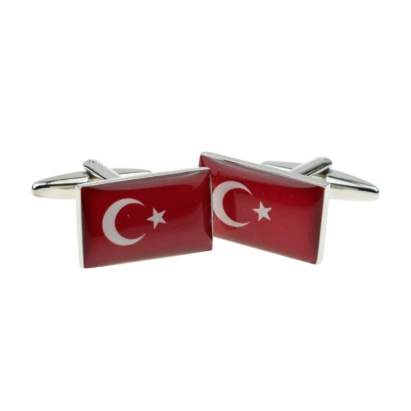 Boutons de manchette drapeau de Turquie
