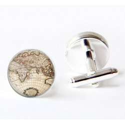 Vintage World Map Cufflinks