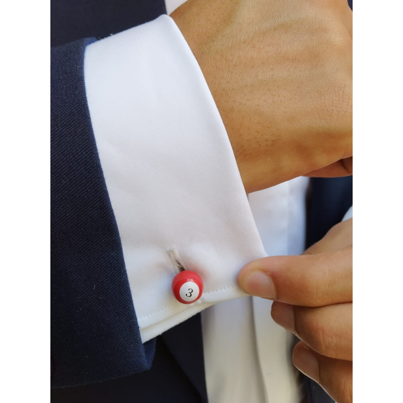 Boutons de manchette billard rouge