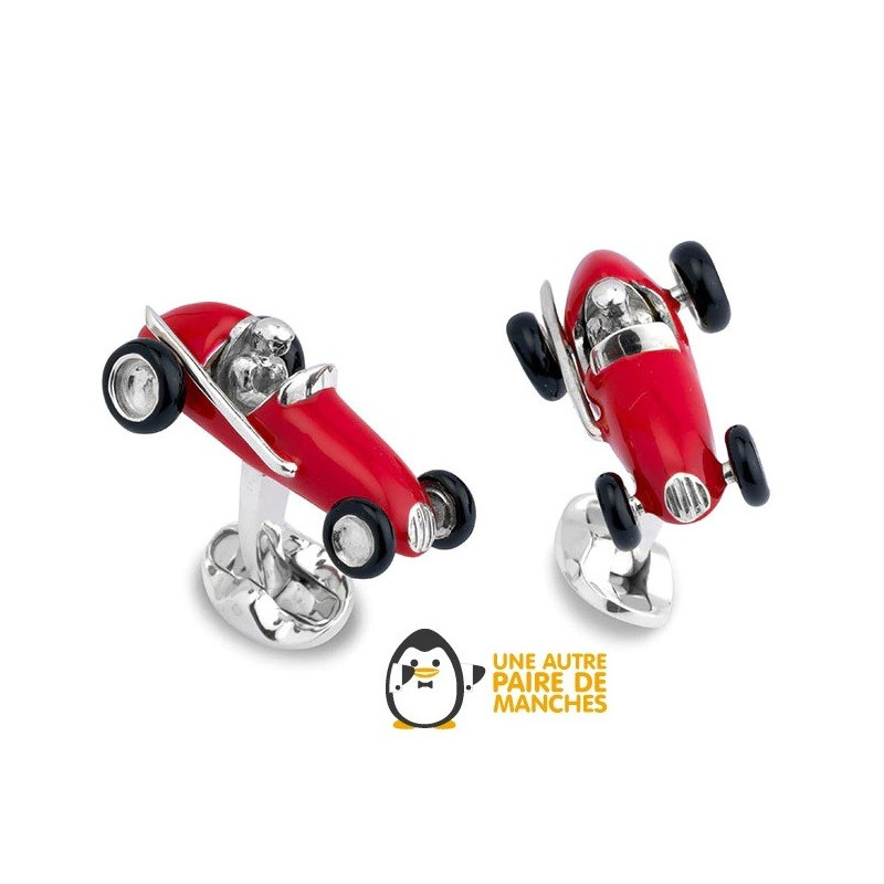 Boutons de manchette Petit bolide rouge