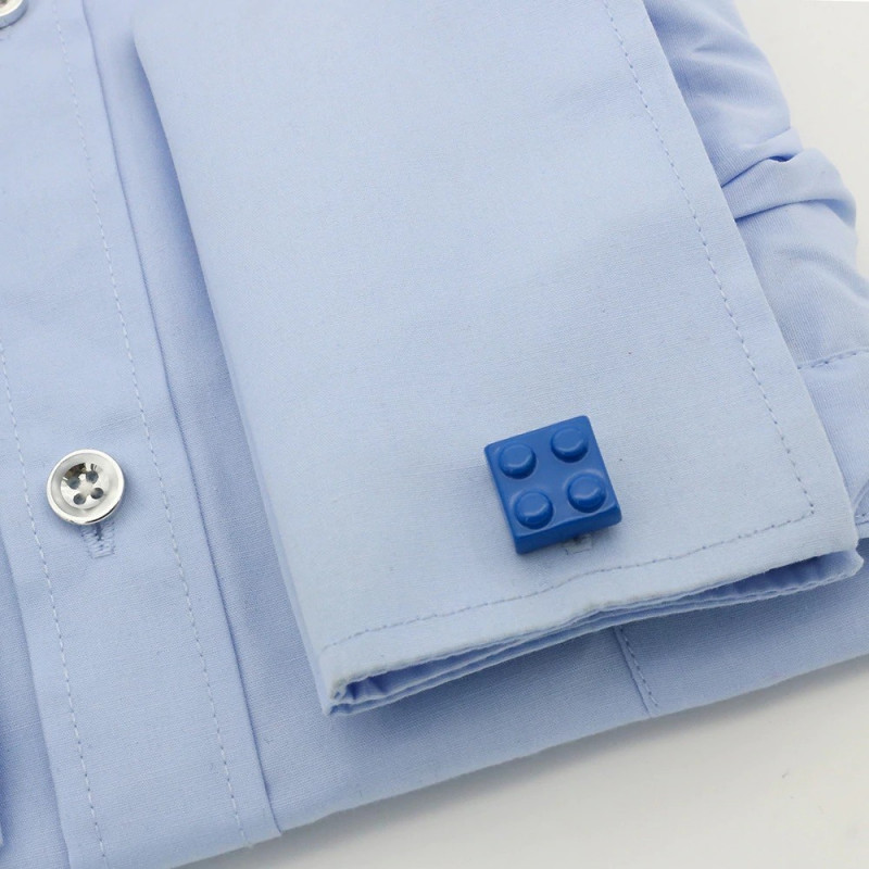Boutons de manchette Lego bleu roi