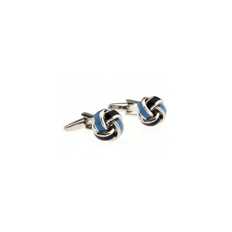 Boutons de manchette Noeuds Bleus / Noirs