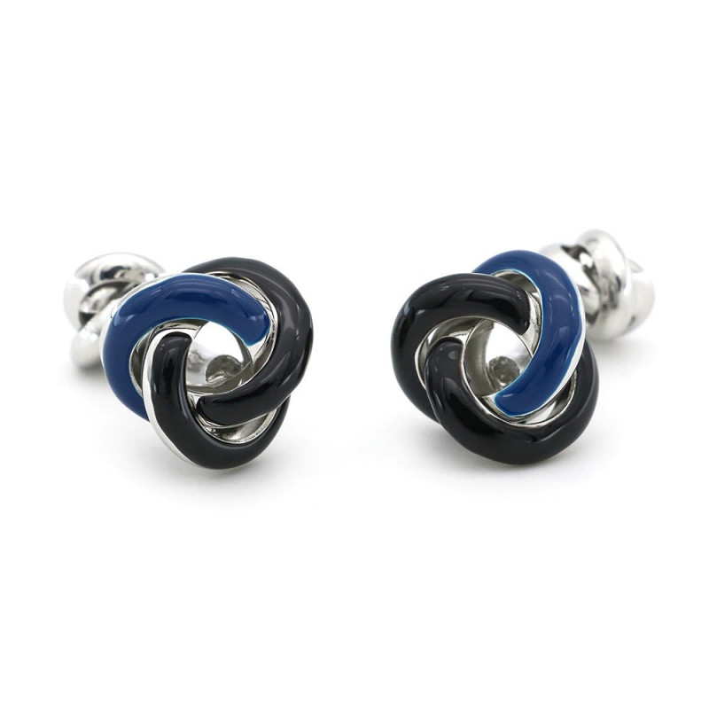 Boutons de manchette Noeuds Bleus / Noirs