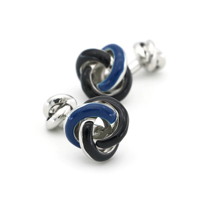 Boutons de manchette Noeuds Bleus / Noirs