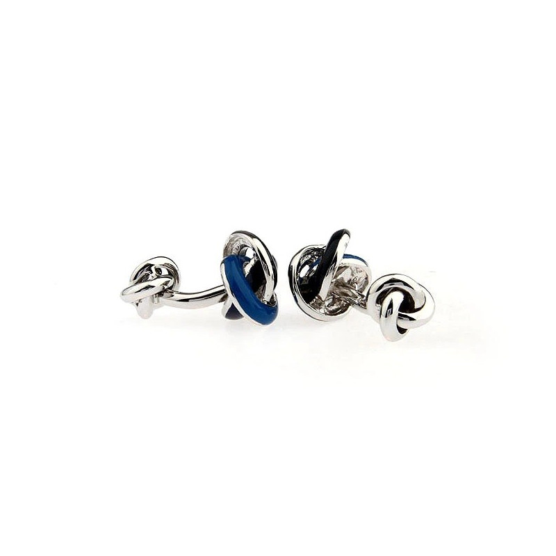 Boutons de manchette Noeuds Bleus / Noirs