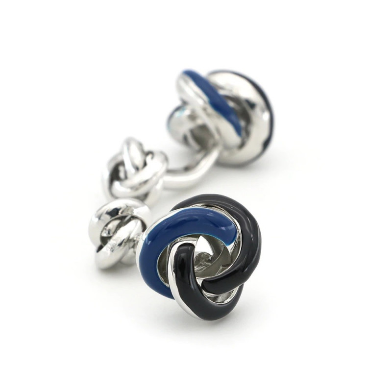Boutons de manchette Noeuds Bleus / Noirs