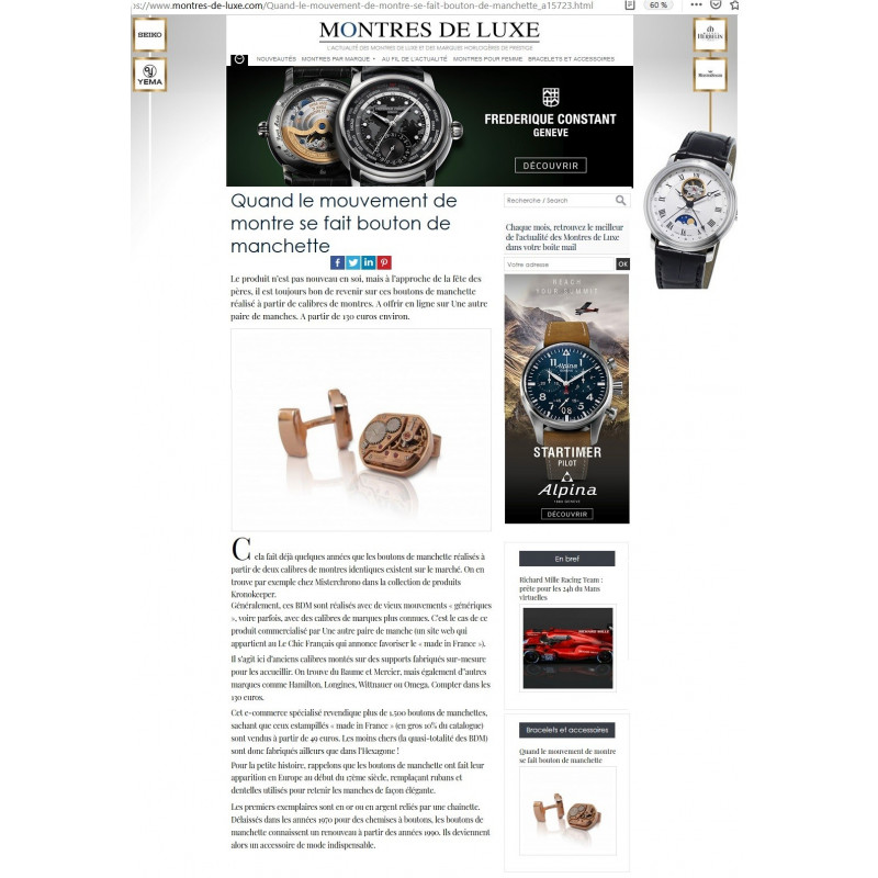 Girard-Perregaux Watch Movement Cufflinks