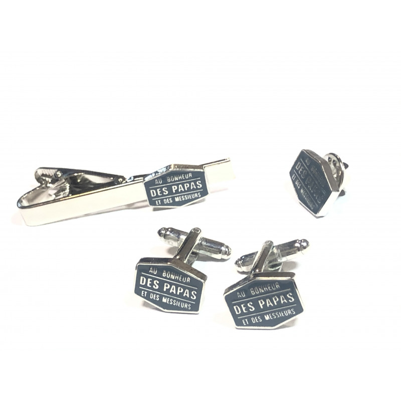 Ensemble Super BP : boutons de manchette + pince à cravate + Pin's