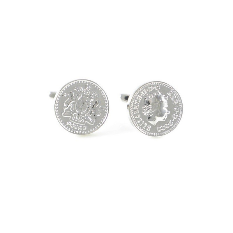 British Pound Coin Cufflinks (Elizabeth II)