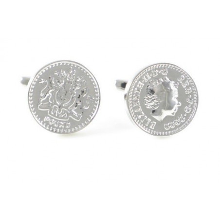 British Pound Coin Cufflinks (Elizabeth II)