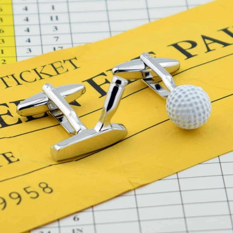 Boutons de manchette golf (putter + balle)