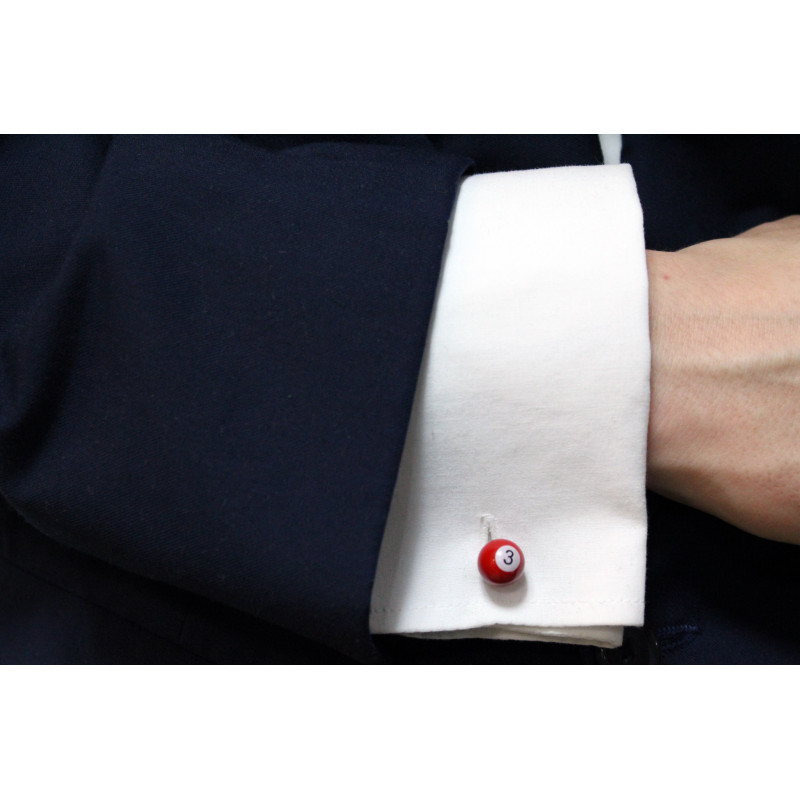 Boutons de manchette billard rouge
