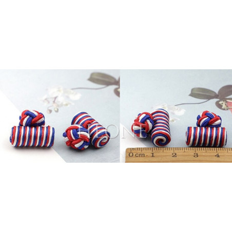 Paris Cylinder Silk Knot Cufflinks