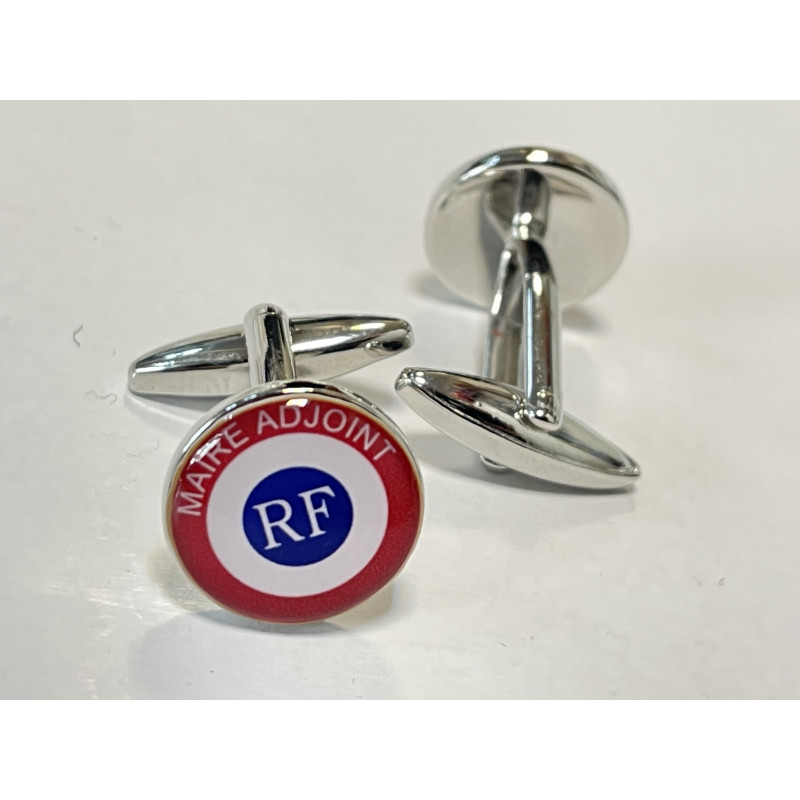 Boutons de manchette Maire Adjoint (Cocarde tricolore)