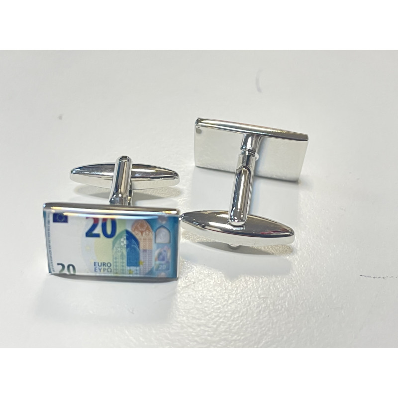 Boutons de manchette billet de 20 Euros