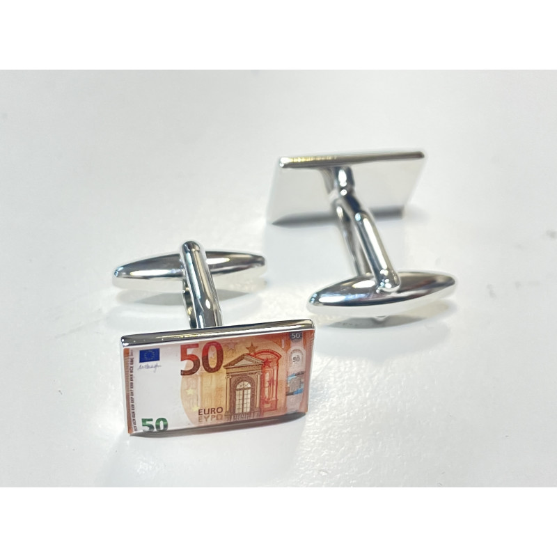 Boutons de manchette billet de 50 Euros