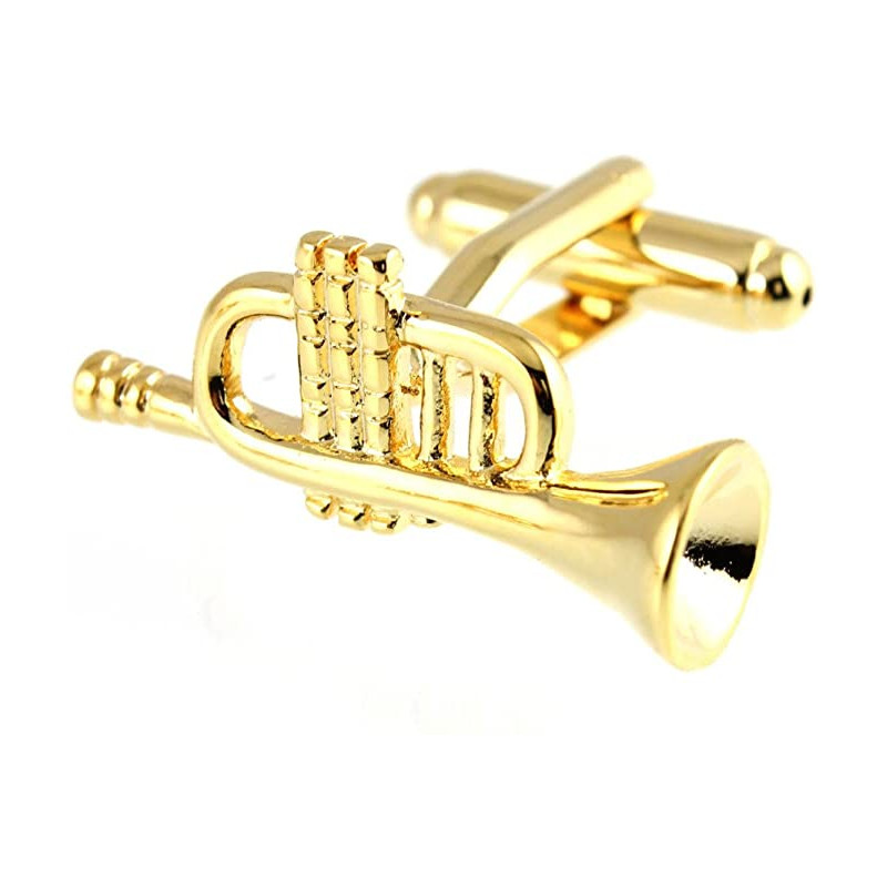 Trumpet Cufflinks (Gold Detail)