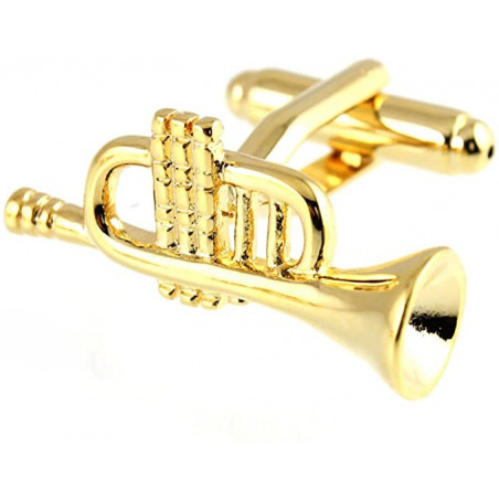 Trumpet Cufflinks (Gold Detail)