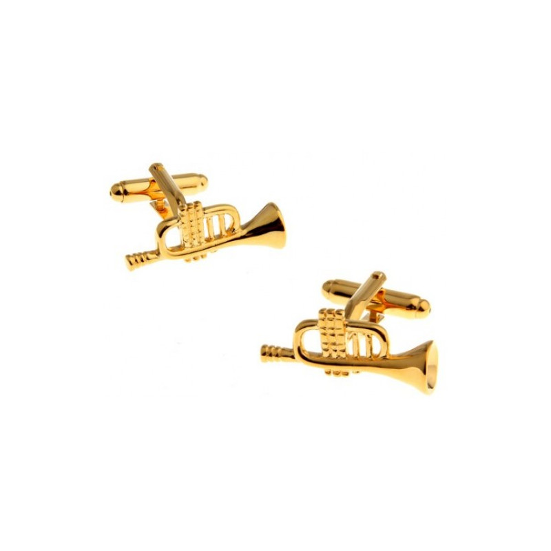 Trumpet Cufflinks (Gold Detail)