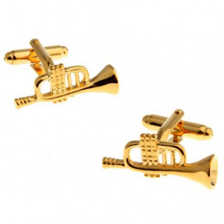 Trumpet Cufflinks (Gold Detail)