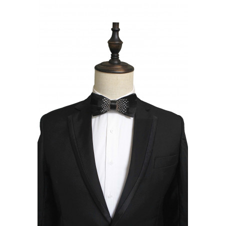 Guinea fowl feather bow tie III