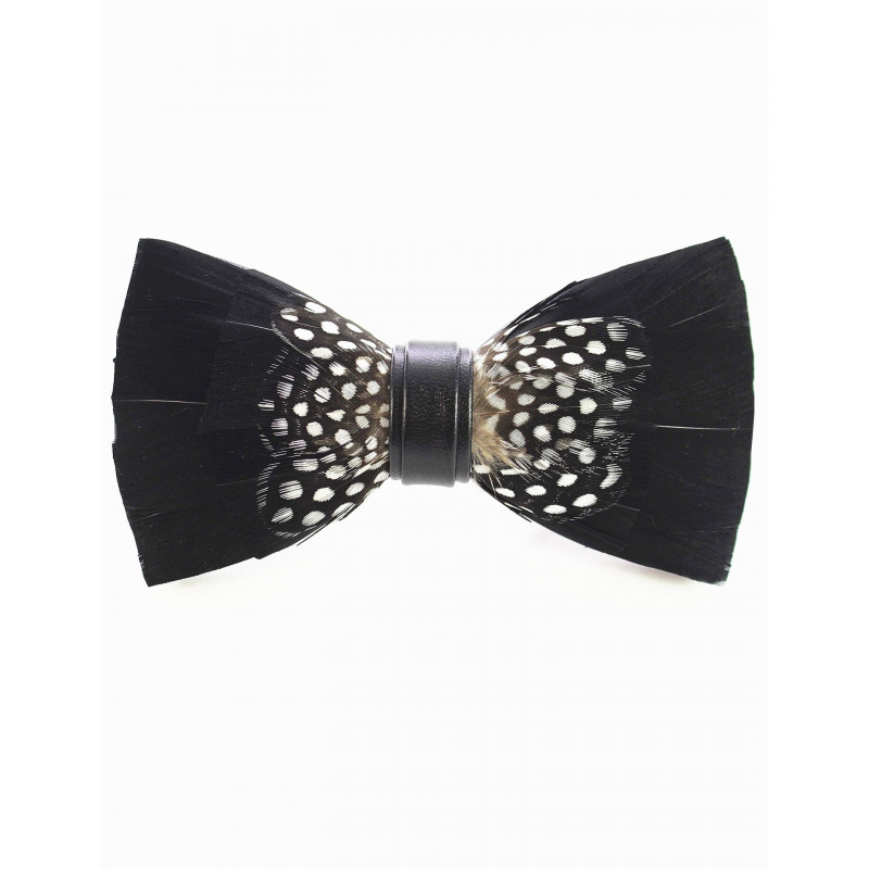 Guinea fowl feather bow tie III