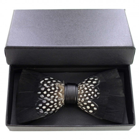 Guinea fowl feather bow tie III