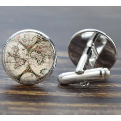 Vintage World Map Cufflinks
