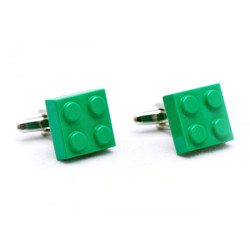 Green Lego Brick Cufflinks