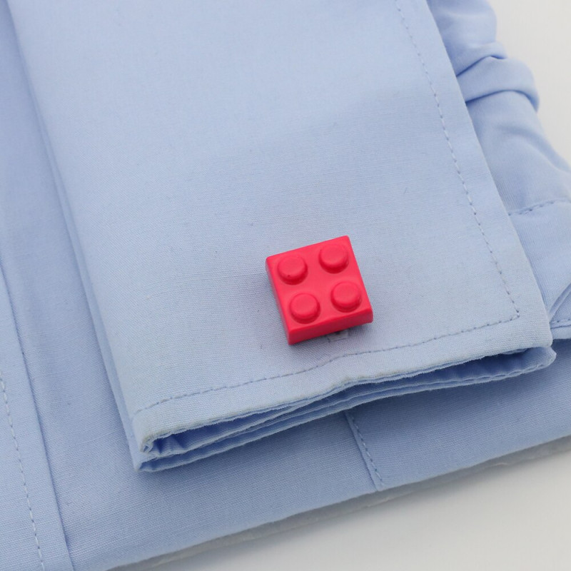 Boutons de manchette Lego rose fuchsia
