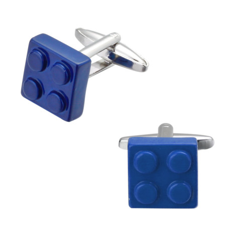 Navy-Blue Lego Brick Cufflinks