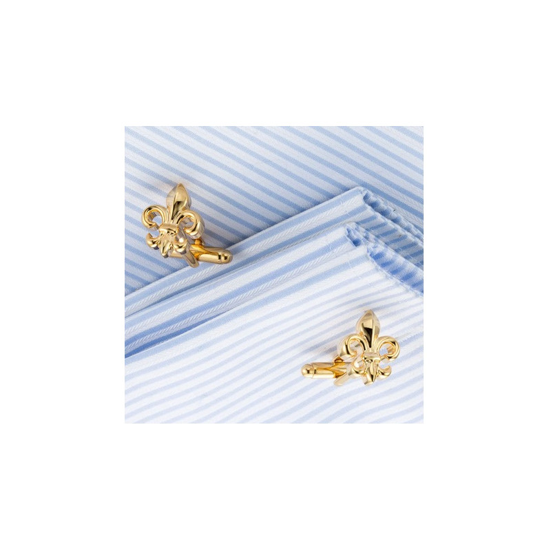 Boutons de manchette Fleurs de lys or