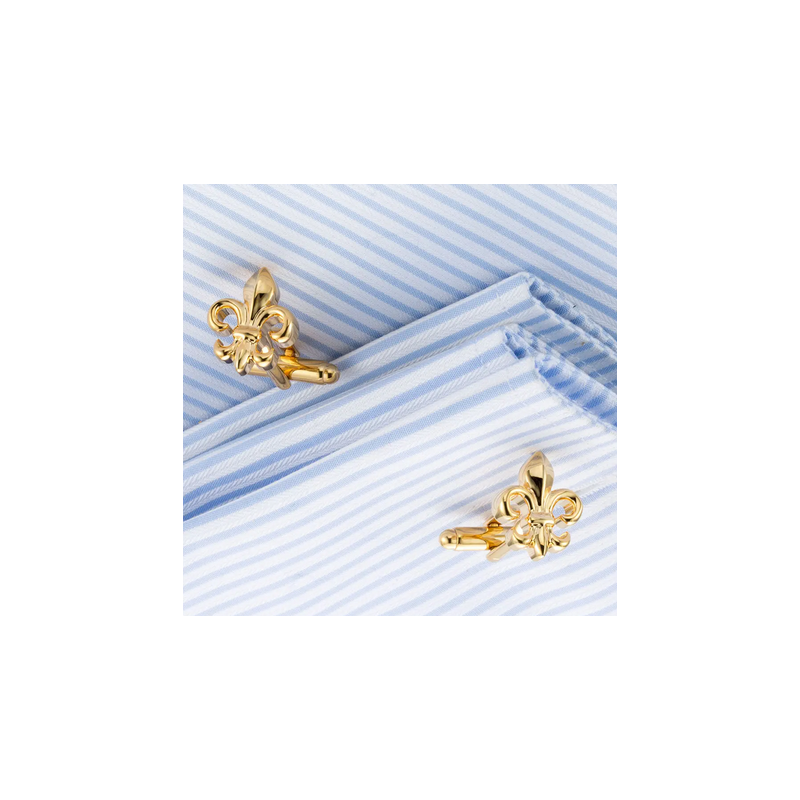 Boutons de manchette Fleurs de lys or