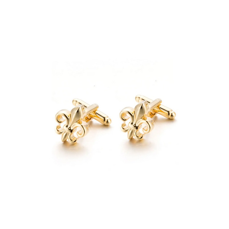 Boutons de manchette Fleurs de lys or