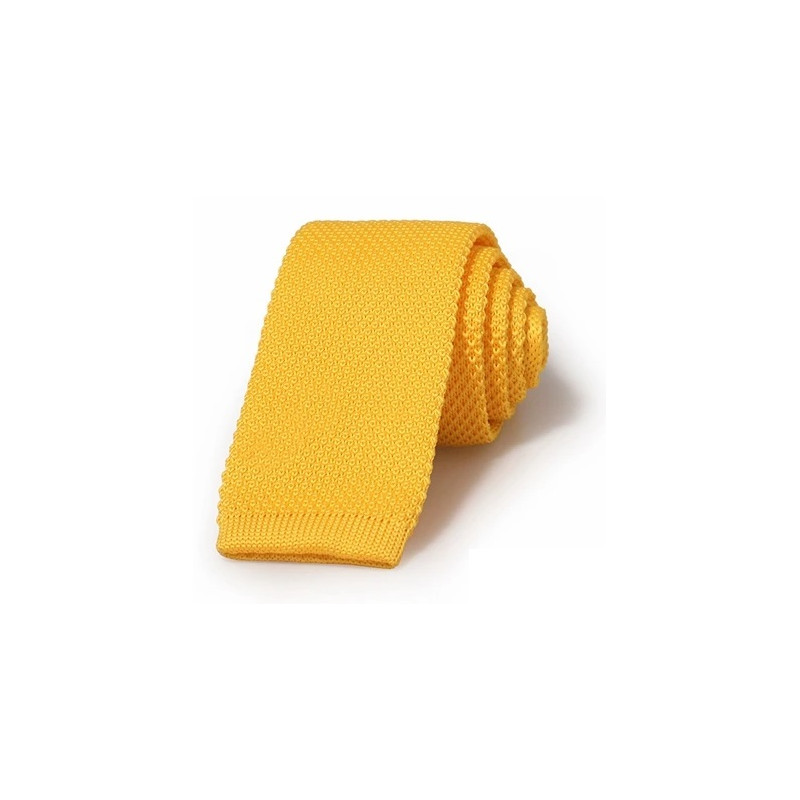 Savannah yellow knitted tie