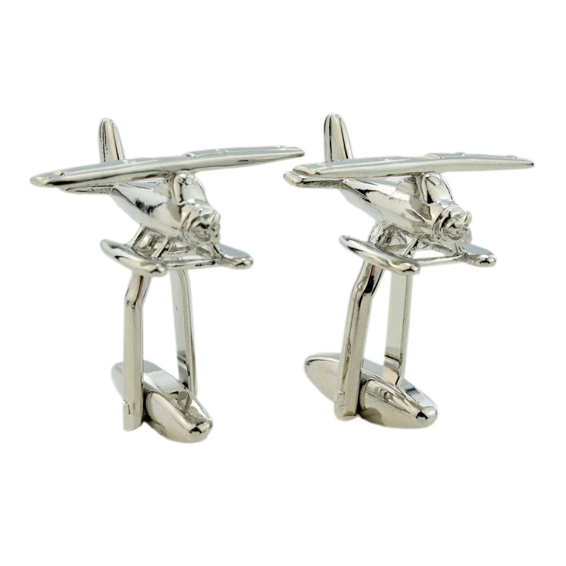 Boutons de manchette canadairs (plaqués argent rodhié)