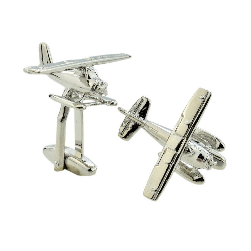 Boutons de manchette canadairs (plaqués argent rodhié)