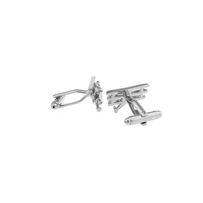 Boutons de manchette triplans argent