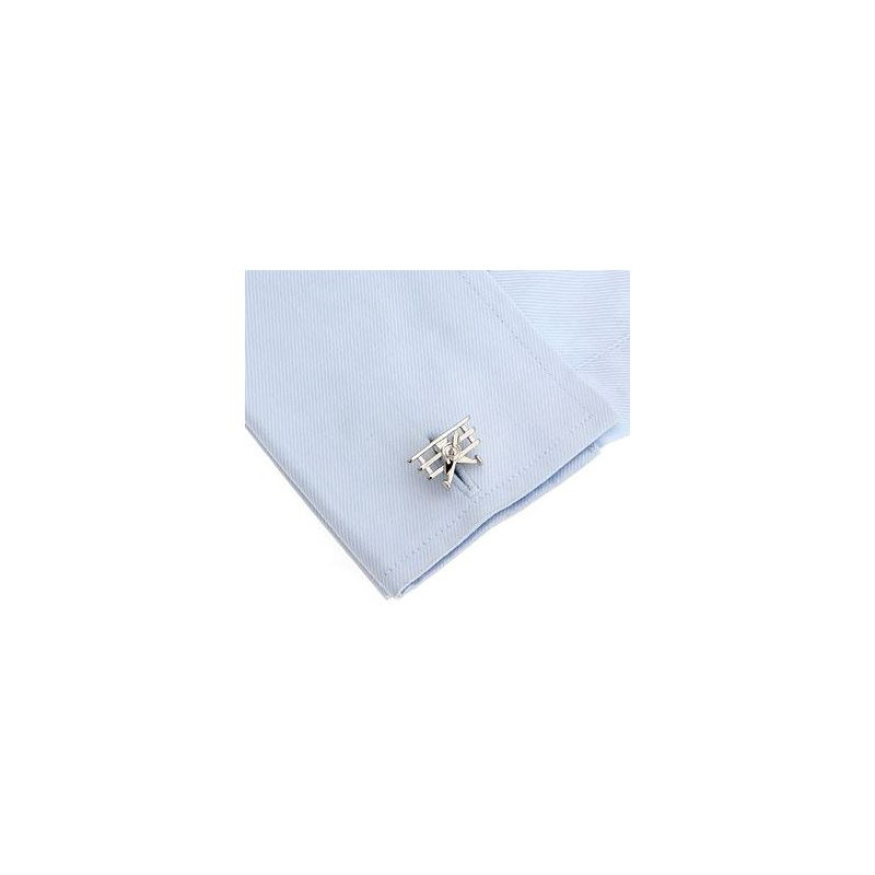 Boutons de manchette triplans argent