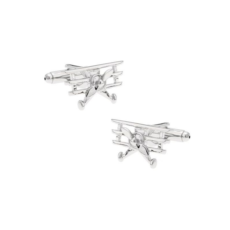 Boutons de manchette triplans argent