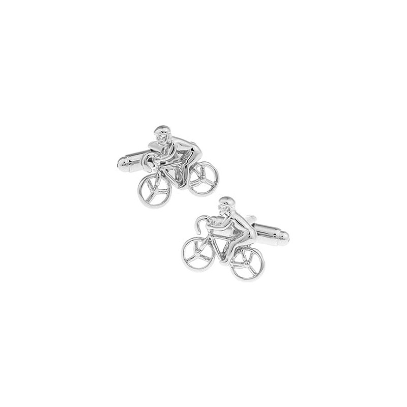 Boutons de manchette Cycliste Vélo argenté