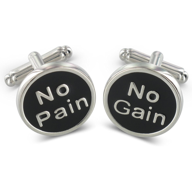 Boutons de manchette No Pain No Gain ( on a rien sans rien )
